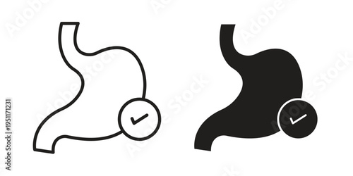 Good digestion icon line drawing. Minimalist style icons