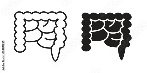 Gut icon line drawing. Minimalist style icons