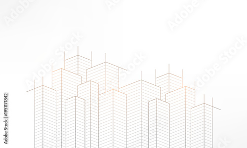 Architectural drawing with building construction