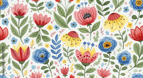 Colorful nature-inspired design featuring flowers in a stylized and artistic layout