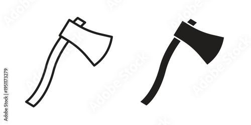 Hatchet icon line drawing. Minimalist style icons