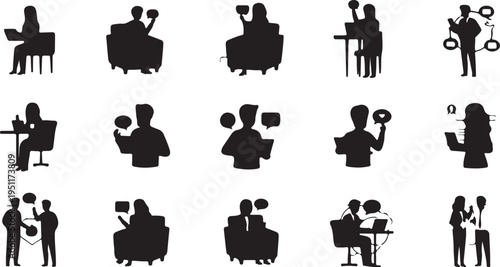 Elderly care and support icons for generational design projects