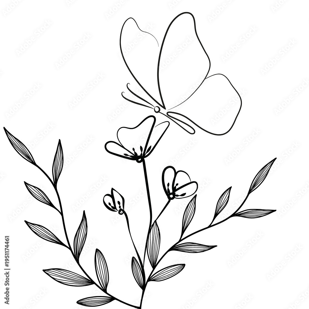 Obraz premium vector illustration of a branch of a tree