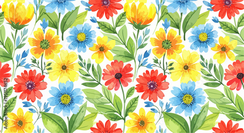 A bright and cheerful floral illustration inspired by blooming gardens and springtime joy