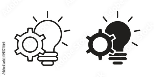 Implement icon line drawing. Minimalist style icons