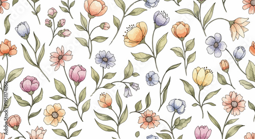 A charming botanical wallpaper inspired by blooming gardens and peaceful natural scenery