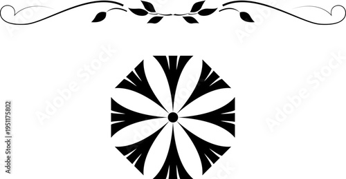 black and white set of delimiters for text, dividers