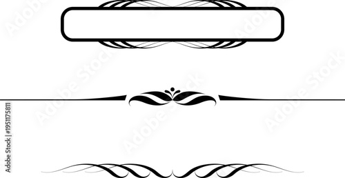 black and white set of delimiters for text, dividers