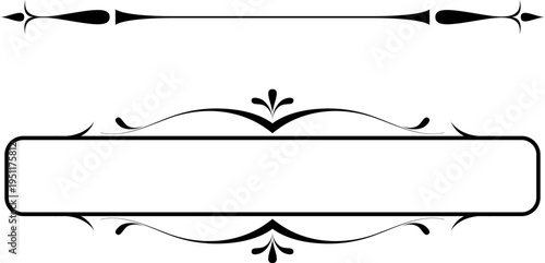 black and white set of delimiters for text, dividers