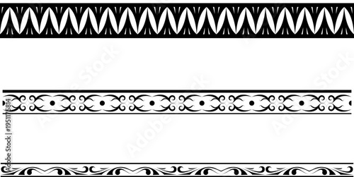 black and white set of delimiters for text, dividers