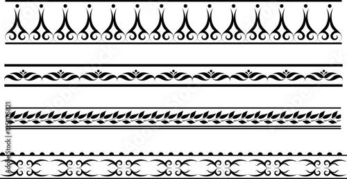 black and white set of delimiters for text, dividers