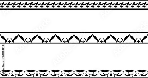 black and white set of delimiters for text, dividers