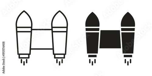 Jetpack icon line drawing. Minimalist style icons