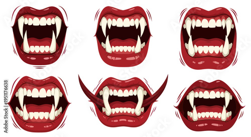Vampire Mouths Collection: Fangs, Lips, and Bite