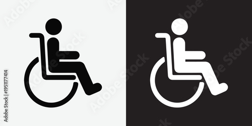 Universal wheelchair accessibility symbol featuring silhouette
