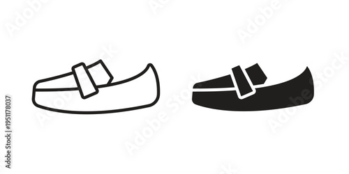 Loafer icon line drawing. Minimalist style icons