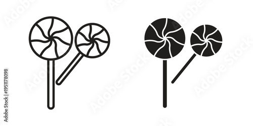 Lollypop icon line drawing. Minimalist style icons