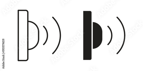 Motion sensor icon line drawing. Minimalist style icons