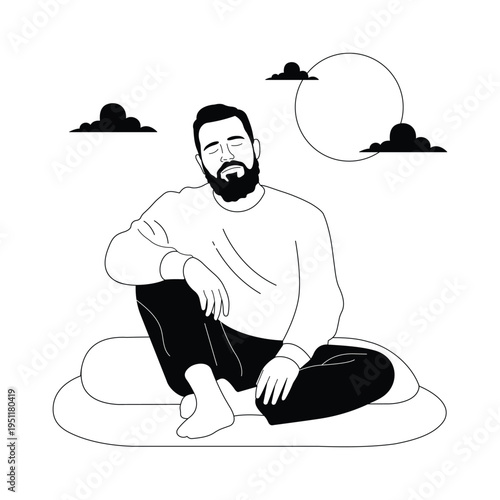 Sunrise Meditation Vector illustration. EPS 10