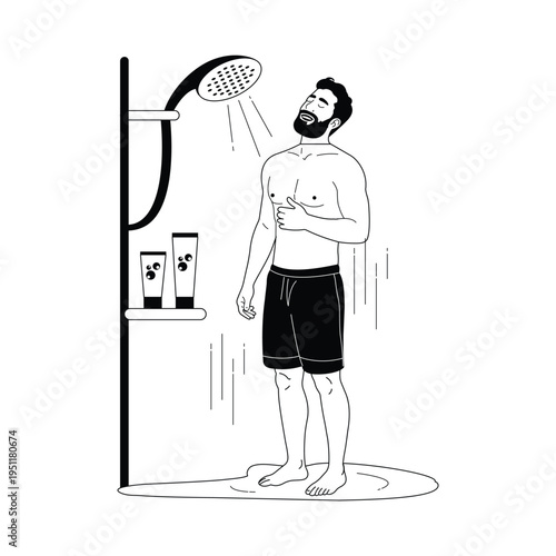 Warm Shower Vector illustration. EPS 10