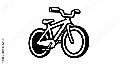 Black and white bicycle icon isolated on a white background