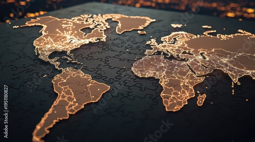 Exploring the Paradox of Peace and War through a World Map Puzzle Made of Vibrant Elements