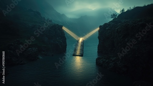 An Enigmatic Journey Through a Narrow Tunnel with Contrasting Elements of Nature and Humanity