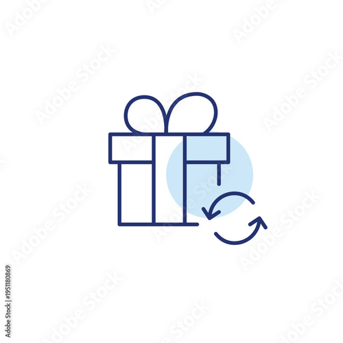 Obraz na płótnie Gift box and renew arrows