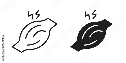 Myalgia icon line drawing. Minimalist style icons