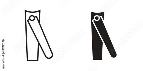 Nail clippers icon line drawing. Minimalist style icons