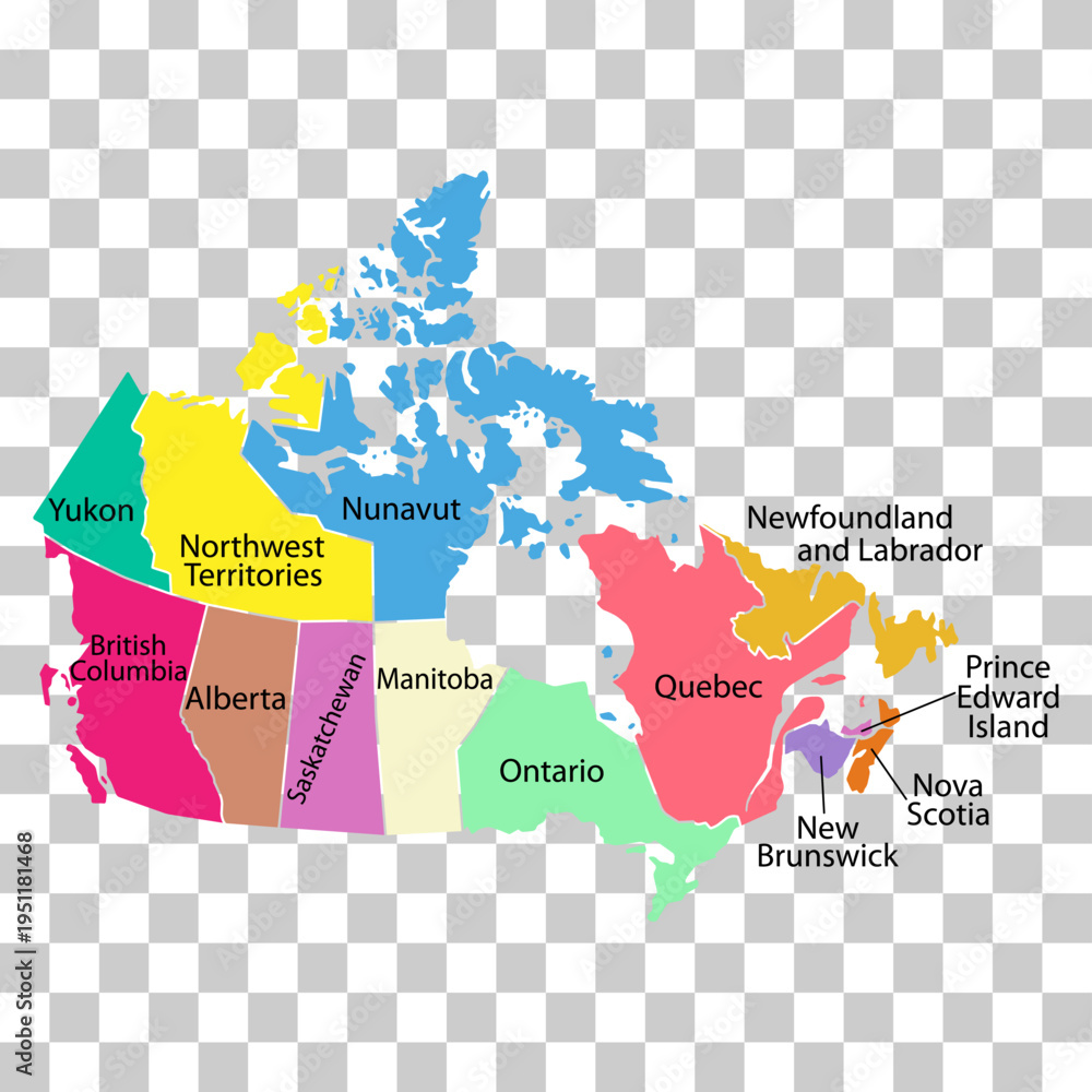 Fototapeta premium Canada map symbol shape, travel web flat concept icon vector illustration .
