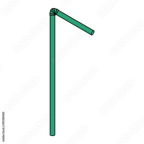 Simple plastic straw icon, party tube drink equipment symbol, vector illustration .