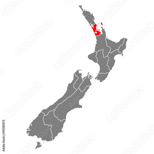 Auckland of New zealand map shape, travel web flat concept icon vector illustration .