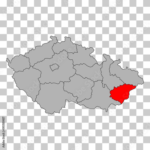 Zlin Region of Czech republic map, travel web flat concept icon vector illustration .