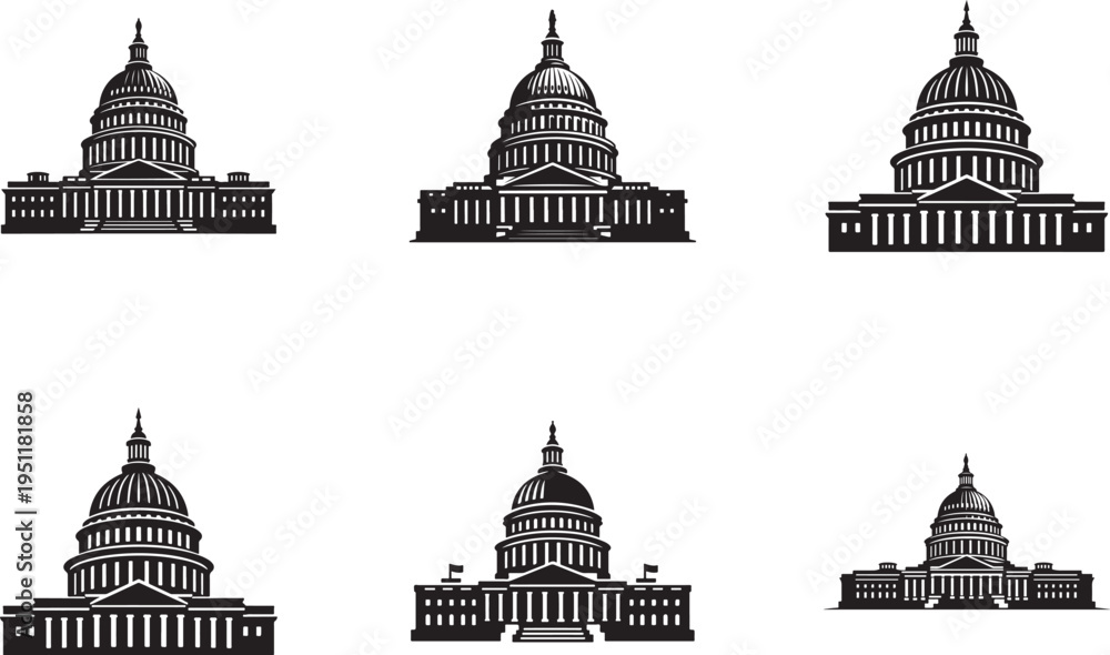 Foto United States Capitol icon set vector