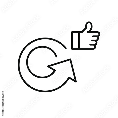 Refresh approval, update satisfaction, cycle trust. Pixel perfect, editable stroke vector icon