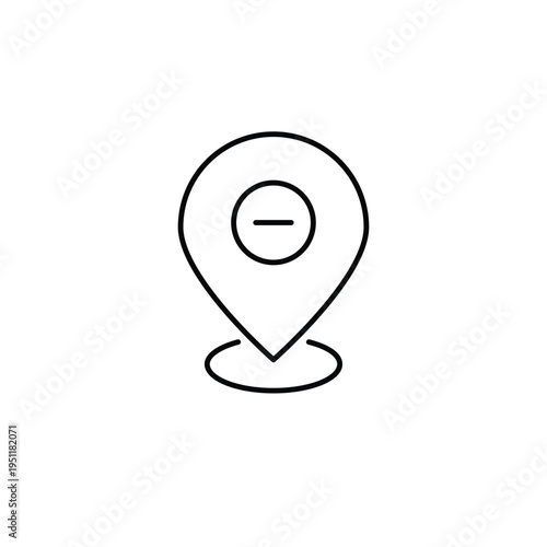 Free Download Map pointer and minus. Location removed, navigation cancelled. Pixel perfect, editable stroke vector icon - GFXLoad