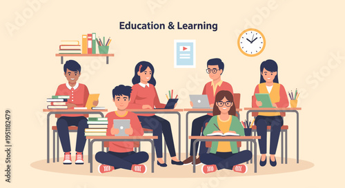 Focused Student Studying