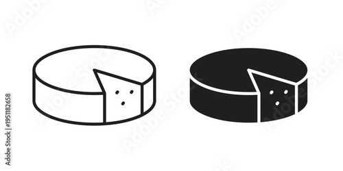 Parmesan icon line drawing. Minimalist style icons