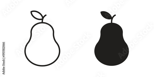 Pear icon line drawing. Minimalist style icons
