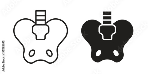Pelvis icon line drawing. Minimalist style icons