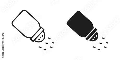 Pepper shaker icon line drawing. Minimalist style icons