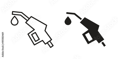 petrol icon line drawing. Minimalist style icons