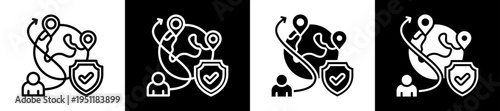 Immigration Policy Icon Set In Black And White Filled Style Collection