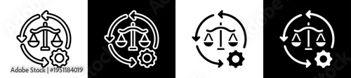 Legal Reform Icon Set In Black And White Filled Style Collection