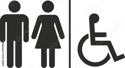 Restroom and Accessible Entrance Icons in Black untitled