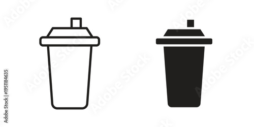 Protein shake icon line drawing. Minimalist style icons