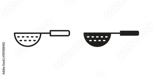 sieve icon line drawing. Minimalist style icons