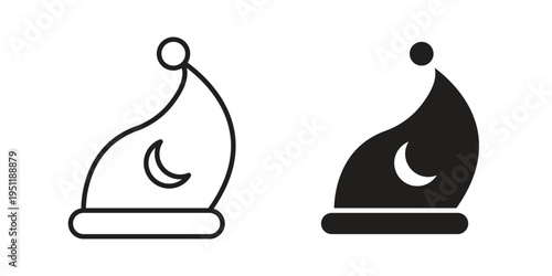 Sleeping Hat icon line drawing. Minimalist style icons