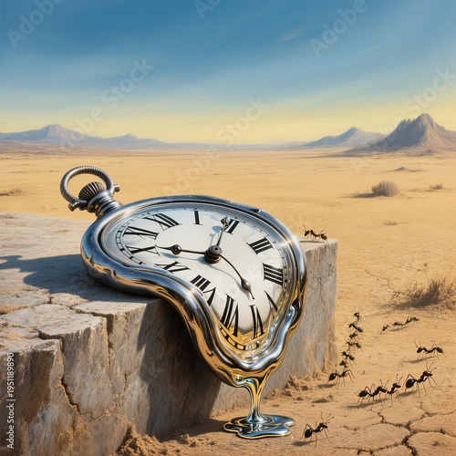 A clock with its face and hands dripping like liquidby Salvador